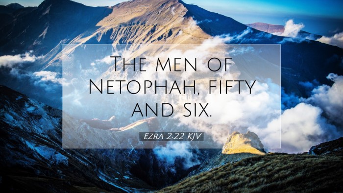 Picture 07 - Ezra 2:22 KJV Desktop Wallpaper - The men of Netophah, fifty and - Desktop Bible Verse Wallpaper