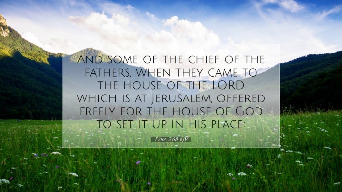 Picture 07 - Ezra 2:68 KJV Desktop Wallpaper - And some of the chief of the fathers, when they - Desktop Bible Verse Wallpaper