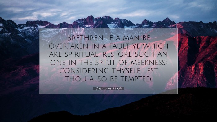 Picture 07 - Galatians 6:1 KJV Desktop Wallpaper - Brethren, if a man be overtaken in a fault, ye - Desktop Bible Verse Wallpaper