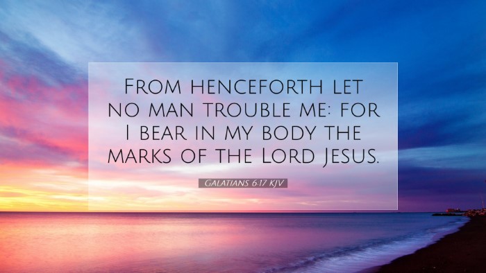 Picture 07 - Galatians 6:17 KJV Desktop Wallpaper - From henceforth let no man trouble me: for I bear - Desktop Bible Verse Wallpaper