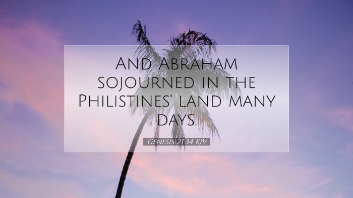 Picture 07 - Genesis 21:34 KJV Desktop Wallpaper - And Abraham sojourned in the Philistines' land - Desktop Bible Verse Wallpaper