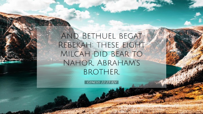 Picture 07 - Genesis 22:23 KJV Desktop Wallpaper - And Bethuel begat Rebekah: these eight Milcah did - Desktop Bible Verse Wallpaper