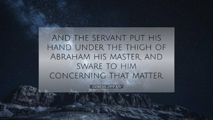 Picture 07 - Genesis 24:9 KJV Desktop Wallpaper - And the servant put his hand under the thigh of - Desktop Bible Verse Wallpaper