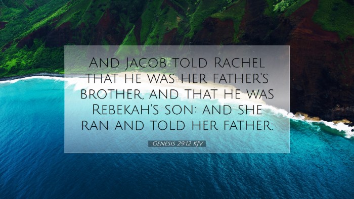Picture 07 - Genesis 29:12 KJV Desktop Wallpaper - And Jacob told Rachel that he was her father's - Desktop Bible Verse Wallpaper