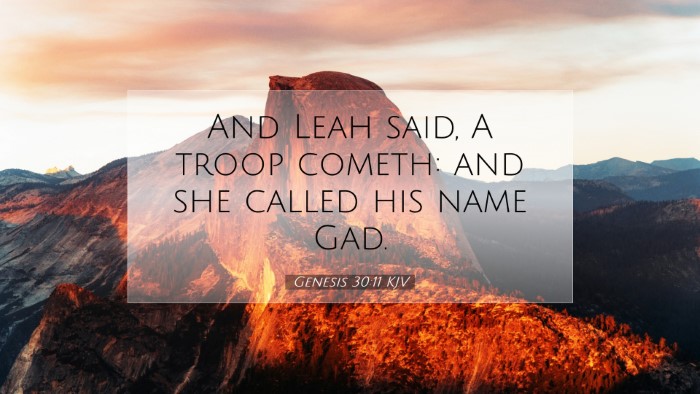 Picture 07 - Genesis 30:11 KJV Desktop Wallpaper - And Leah said, A troop cometh: and she called his - Desktop Bible Verse Wallpaper