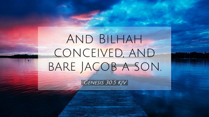 Picture 07 - Genesis 30:5 KJV Desktop Wallpaper - And Bilhah conceived, and bare Jacob a - Desktop Bible Verse Wallpaper