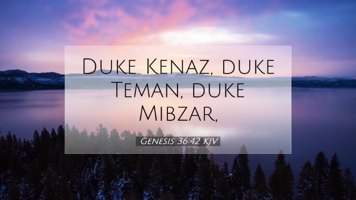 Picture 07 - Genesis 36:42 KJV Desktop Wallpaper - Duke Kenaz, duke Teman, duke - Desktop Bible Verse Wallpaper