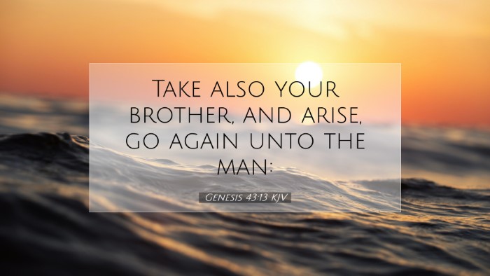 Picture 07 - Genesis 43:13 KJV Desktop Wallpaper - Take also your brother, and arise, go again unto - Desktop Bible Verse Wallpaper