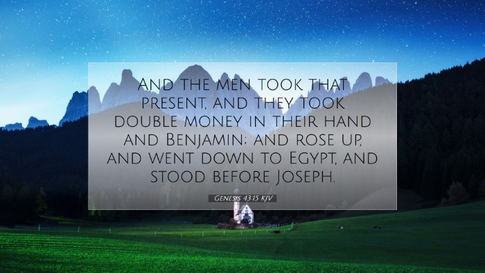 Picture 07 - Genesis 43:15 KJV Desktop Wallpaper - And the men took that present, and they took - Desktop Bible Verse Wallpaper