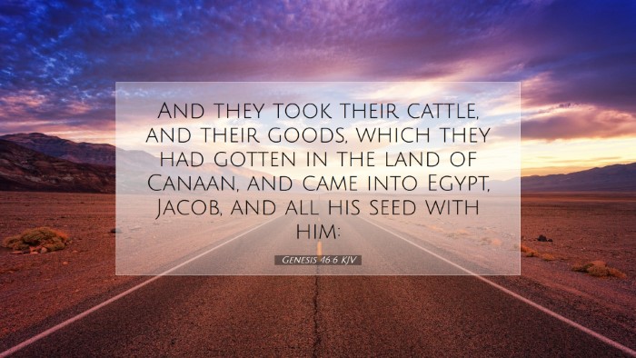 Picture 07 - Genesis 46:6 KJV Desktop Wallpaper - And they took their cattle, and their goods, - Desktop Bible Verse Wallpaper