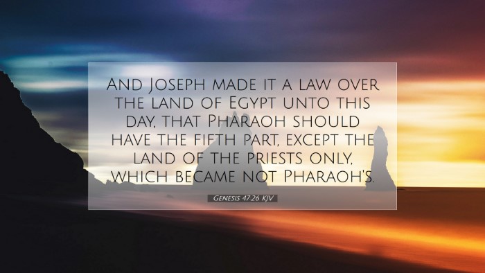 Picture 07 - Genesis 47:26 KJV Desktop Wallpaper - And Joseph made it a law over the land of Egypt - Desktop Bible Verse Wallpaper