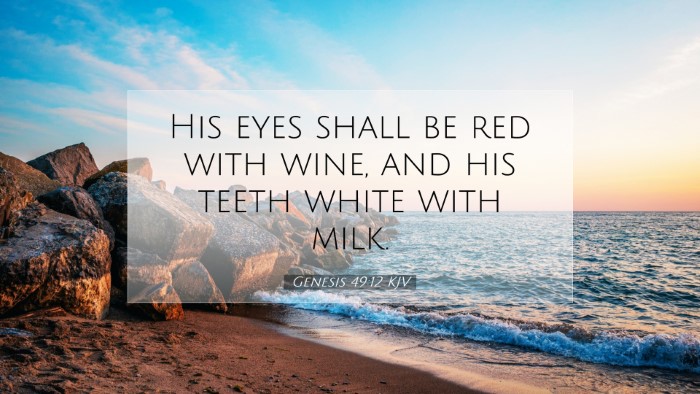 Picture 07 - Genesis 49:12 KJV Desktop Wallpaper - His eyes shall be red with wine, and his teeth - Desktop Bible Verse Wallpaper