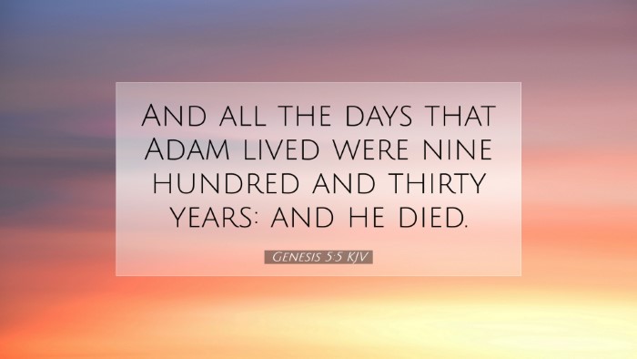 Picture 07 - Genesis 5:5 KJV Desktop Wallpaper - And all the days that Adam lived were nine - Desktop Bible Verse Wallpaper