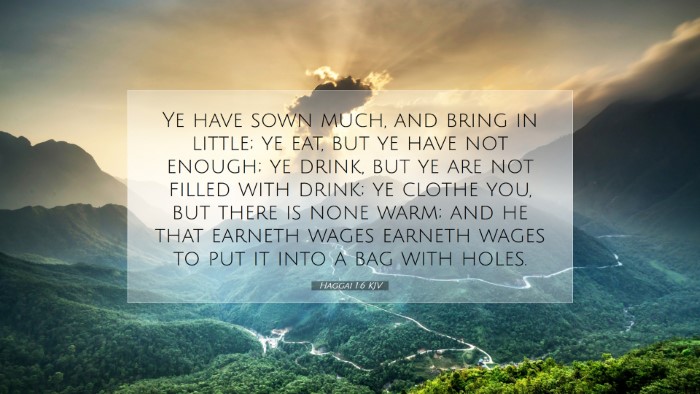 Picture 07 - Haggai 1:6 KJV Desktop Wallpaper - Ye have sown much, and bring in little; ye eat, - Desktop Bible Verse Wallpaper