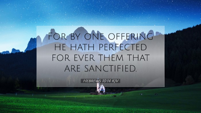 Picture 07 - Hebrews 10:14 KJV Desktop Wallpaper - For by one offering he hath perfected for ever - Desktop Bible Verse Wallpaper