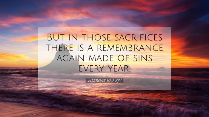 Picture 07 - Hebrews 10:3 KJV Desktop Wallpaper - But in those sacrifices there is a remembrance - Desktop Bible Verse Wallpaper