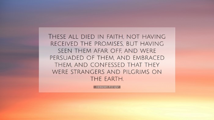 Picture 07 - Hebrews 11:13 KJV Desktop Wallpaper - These all died in faith, not having received the - Desktop Bible Verse Wallpaper