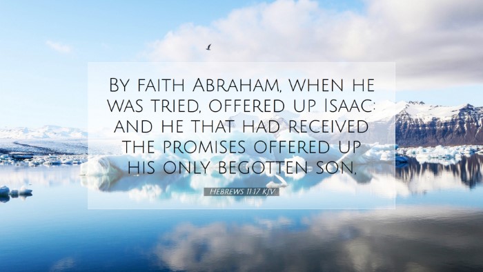 Picture 07 - Hebrews 11:17 KJV Desktop Wallpaper - By faith Abraham, when he was tried, offered up - Desktop Bible Verse Wallpaper