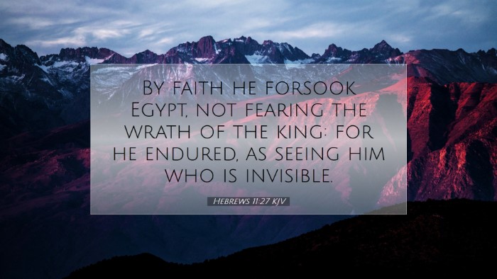 Picture 07 - Hebrews 11:27 KJV Desktop Wallpaper - By faith he forsook Egypt, not fearing the wrath - Desktop Bible Verse Wallpaper