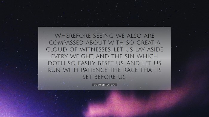 Picture 07 - Hebrews 12:1 KJV Desktop Wallpaper - Wherefore seeing we also are compassed about with - Desktop Bible Verse Wallpaper