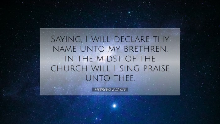 Picture 07 - Hebrews 2:12 KJV Desktop Wallpaper - Saying, I will declare thy name unto my brethren, - Desktop Bible Verse Wallpaper