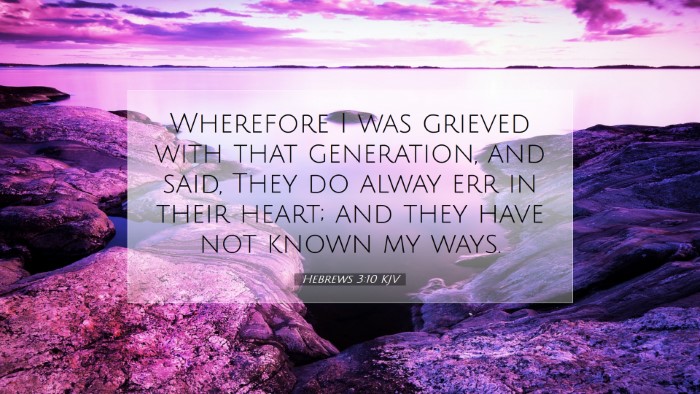 Picture 07 - Hebrews 3:10 KJV Desktop Wallpaper - Wherefore I was grieved with that generation, and - Desktop Bible Verse Wallpaper