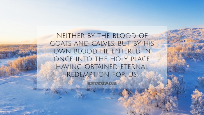 Picture 07 - Hebrews 9:12 KJV Desktop Wallpaper - Neither by the blood of goats and calves, but by - Desktop Bible Verse Wallpaper