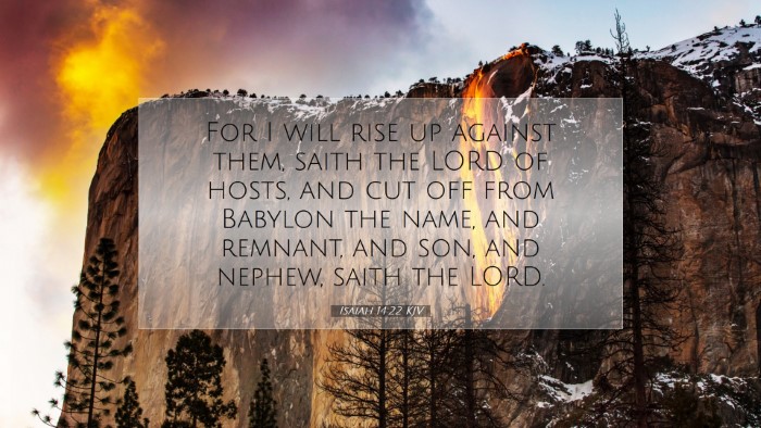 Picture 07 - Isaiah 14:22 KJV Desktop Wallpaper - For I will rise up against them, saith the LORD - Desktop Bible Verse Wallpaper