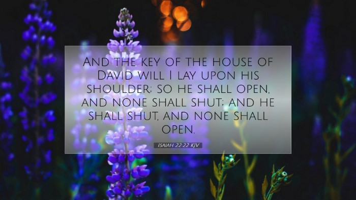 Picture 07 - Isaiah 22:22 KJV Desktop Wallpaper - And the key of the house of David will I lay upon - Desktop Bible Verse Wallpaper