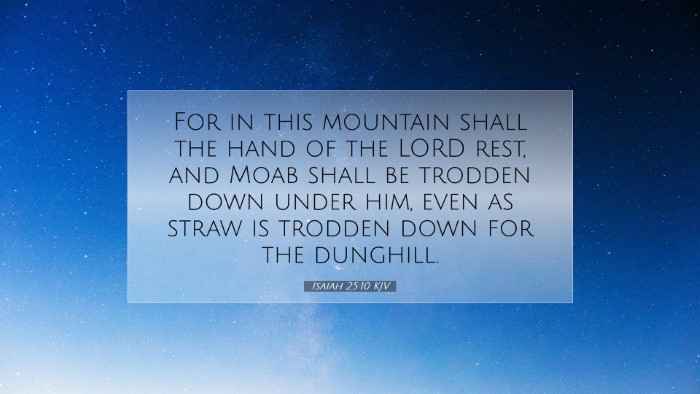 Picture 07 - Isaiah 25:10 KJV Desktop Wallpaper - For in this mountain shall the hand of the LORD - Desktop Bible Verse Wallpaper