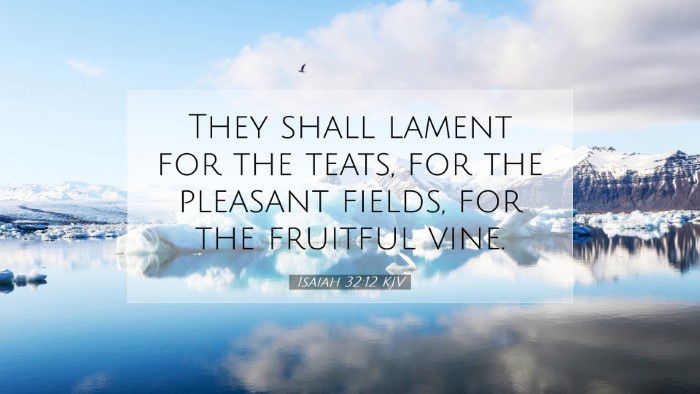 Picture 07 - Isaiah 32:12 KJV Desktop Wallpaper - They shall lament for the teats, for the pleasant - Desktop Bible Verse Wallpaper
