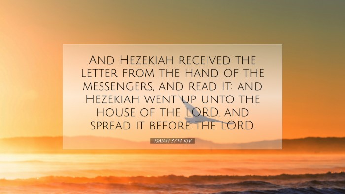 Picture 07 - Isaiah 37:14 KJV Desktop Wallpaper - And Hezekiah received the letter from the hand of - Desktop Bible Verse Wallpaper