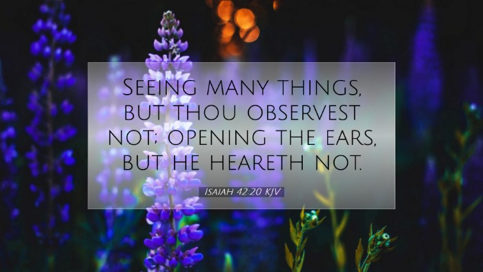 Picture 07 - Isaiah 42:20 KJV Desktop Wallpaper - Seeing many things, but thou observest not; - Desktop Bible Verse Wallpaper