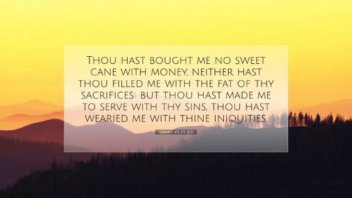 Picture 07 - Isaiah 43:24 KJV Desktop Wallpaper - Thou hast bought me no sweet cane with money, - Desktop Bible Verse Wallpaper