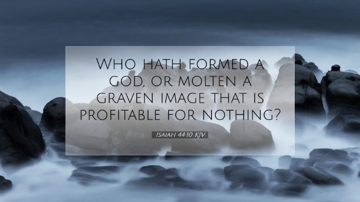 Picture 07 - Isaiah 44:10 KJV Desktop Wallpaper - Who hath formed a god, or molten a graven image - Desktop Bible Verse Wallpaper