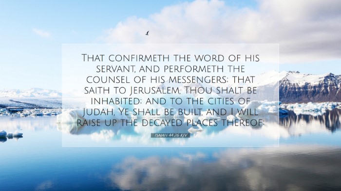 Picture 07 - Isaiah 44:26 KJV Desktop Wallpaper - That confirmeth the word of his servant, and - Desktop Bible Verse Wallpaper