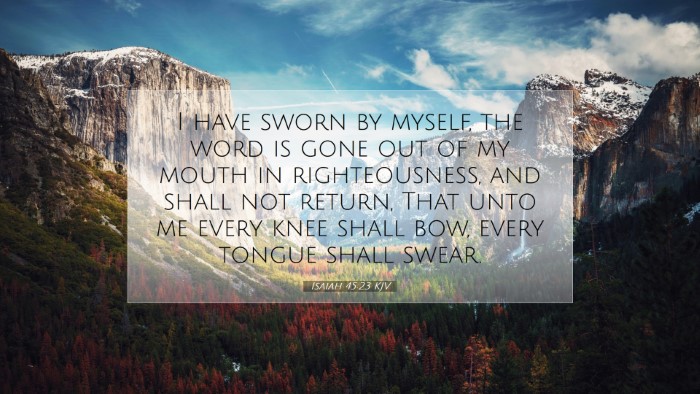 Picture 07 - Isaiah 45:23 KJV Desktop Wallpaper - I have sworn by myself, the word is gone out of - Desktop Bible Verse Wallpaper