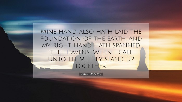 Picture 07 - Isaiah 48:13 KJV Desktop Wallpaper - Mine hand also hath laid the foundation of the - Desktop Bible Verse Wallpaper