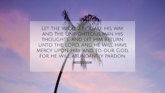 Picture 07 - Isaiah 55:7 KJV Desktop Wallpaper - Let the wicked forsake his way, and the - Desktop Bible Verse Wallpaper