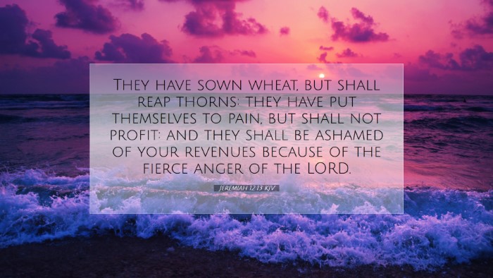Picture 07 - Jeremiah 12:13 KJV Desktop Wallpaper - They have sown wheat, but shall reap thorns: they - Desktop Bible Verse Wallpaper