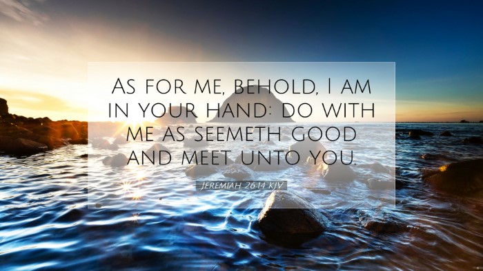 Picture 07 - Jeremiah 26:14 KJV Desktop Wallpaper - As for me, behold, I am in your hand: do with me - Desktop Bible Verse Wallpaper