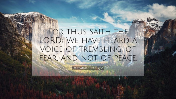 Picture 07 - Jeremiah 30:5 KJV Desktop Wallpaper - For thus saith the LORD; We have heard a voice of - Desktop Bible Verse Wallpaper
