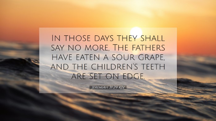 Picture 07 - Jeremiah 31:29 KJV Desktop Wallpaper - In those days they shall say no more, The fathers - Desktop Bible Verse Wallpaper