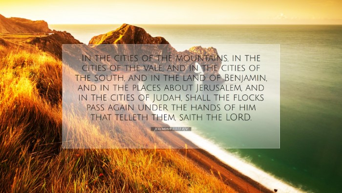 Picture 07 - Jeremiah 33:13 KJV Desktop Wallpaper - In the cities of the mountains, in the cities of - Desktop Bible Verse Wallpaper