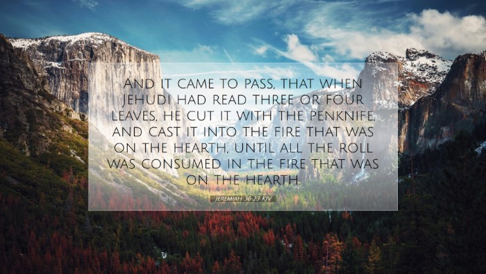 Picture 07 - Jeremiah 36:23 KJV Desktop Wallpaper - And it came to pass, that when Jehudi had read - Desktop Bible Verse Wallpaper