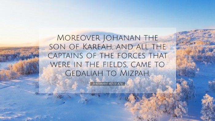 Picture 07 - Jeremiah 40:13 KJV Desktop Wallpaper - Moreover Johanan the son of Kareah, and all the - Desktop Bible Verse Wallpaper