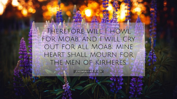 Picture 07 - Jeremiah 48:31 KJV Desktop Wallpaper - Therefore will I howl for Moab, and I will cry - Desktop Bible Verse Wallpaper