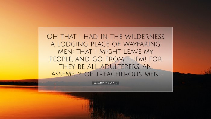 Picture 07 - Jeremiah 9:2 KJV Desktop Wallpaper - Oh that I had in the wilderness a lodging place - Desktop Bible Verse Wallpaper