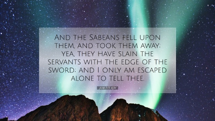 Picture 07 - Job 1:15 KJV Desktop Wallpaper - And the Sabeans fell upon them, and took them - Desktop Bible Verse Wallpaper