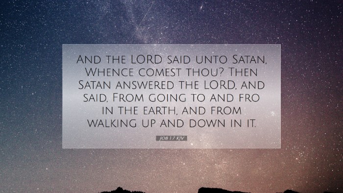 Picture 07 - Job 1:7 KJV Desktop Wallpaper - And the LORD said unto Satan, Whence comest thou? - Desktop Bible Verse Wallpaper